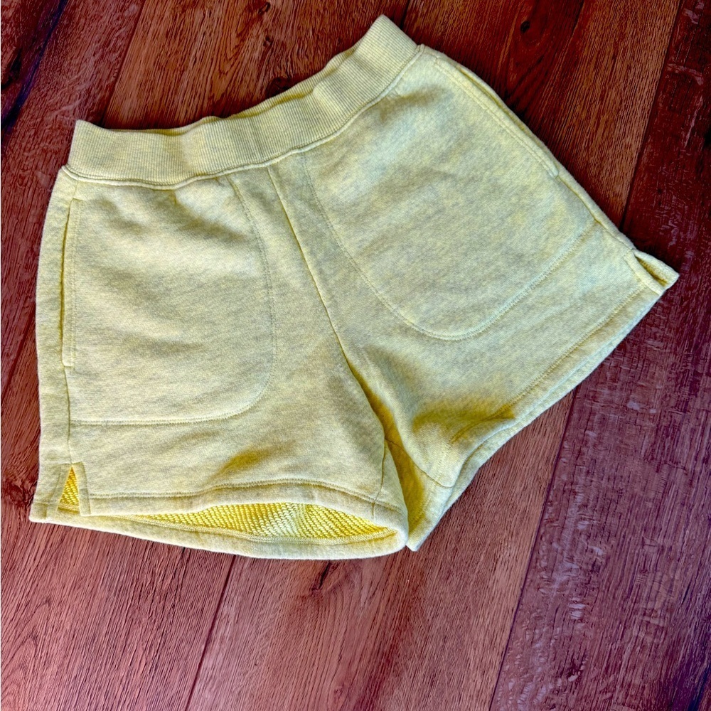 Madewell Heather Yellow Cotton Weekend Lounge Sweatpant Shorts / xsmall